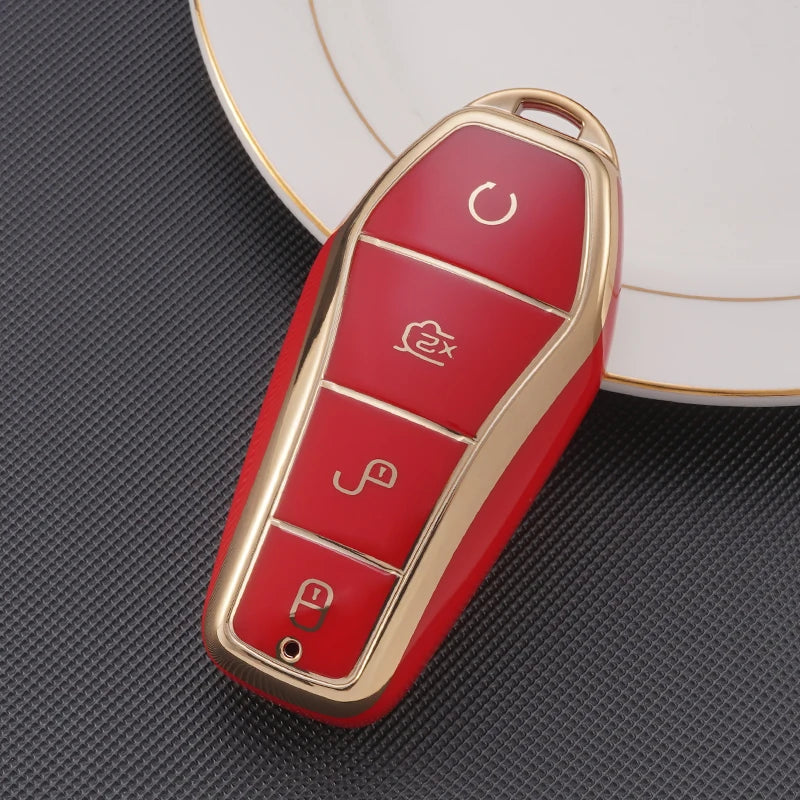 BYD Atto 3 Han EV Dolphin TPU Key Case Cover - 4 Button Protection