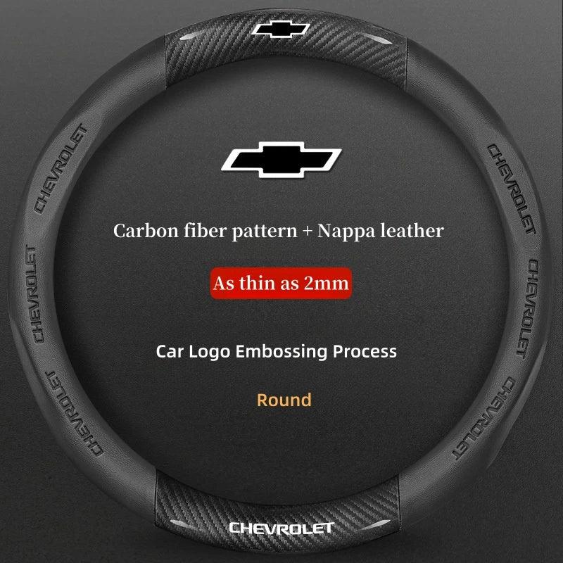 Chevrolet Cruze Silverado Tahoe 3D Embossed Steering Wheel Cover - Round Black A