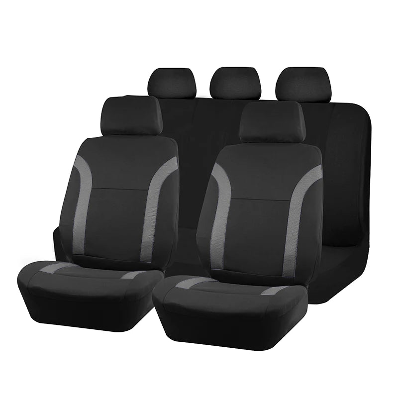 Car Seat Covers – Universal Breathable Air Mesh & Polyester Fabric - Black 2 front seat