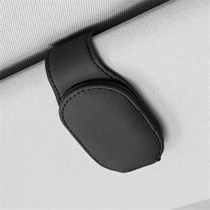 Magnetic Leather Car Visor Sunglasses Holder