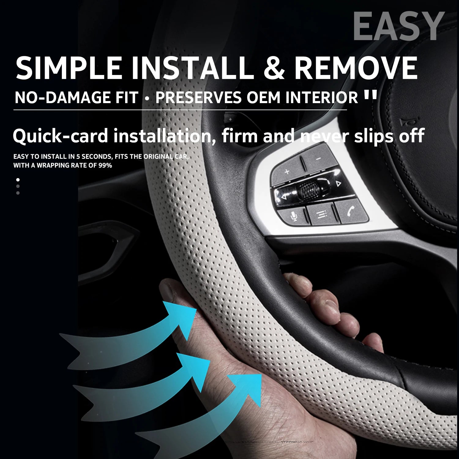 GAC AION Perforated Nappa Steering Wheel Cover