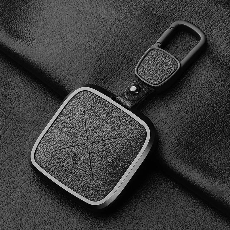 8 Button Aluminum Goatskin Key Case Cover for Zeekr X 001 009