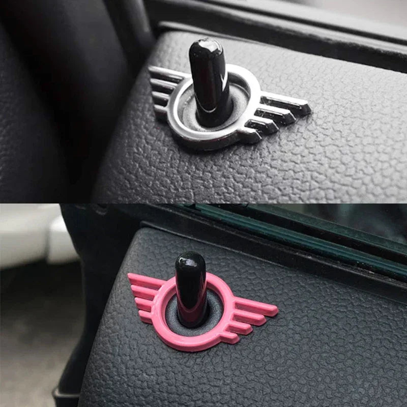 For MINI ONE Cooper S JCW R55 R56 R61 F54 F55 F56 F57 F60 Countryman Car Door Button Decoration Sticker Modification Accessories - red