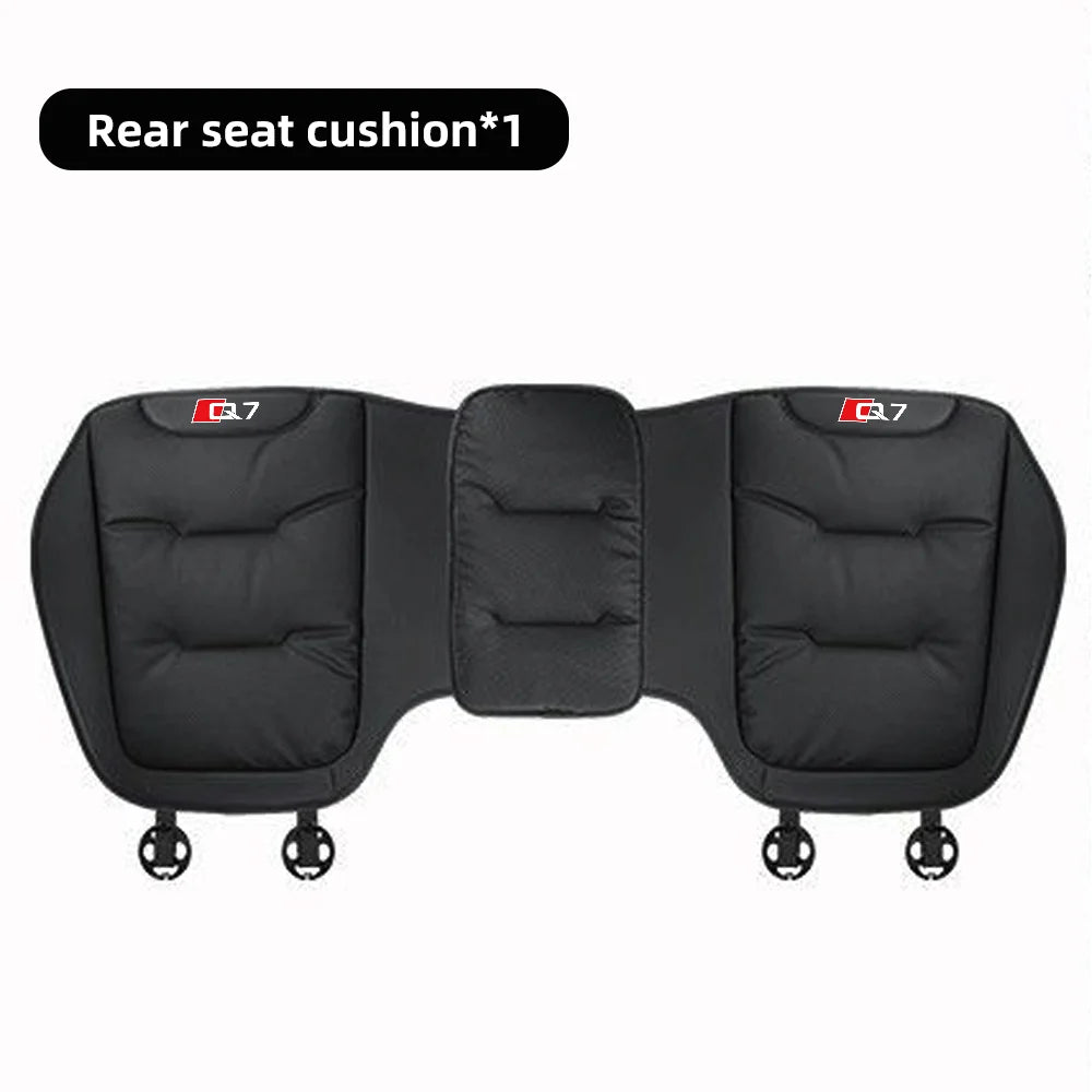 Leather Car Seat Cover Universal Four Seasons Car Front/Rear Seat Cushion for Audi Q3 Q7 Q8 TT Chair Protector Pad Accessories