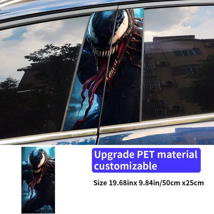 Venom Car Stickers – B-Pillar Center Column Vinyl Decals, Waterproof & Scratch-Proof - 1