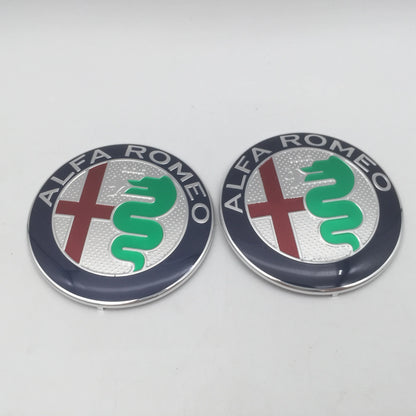 Alfa Romeo 147 156 159 74mm Front Hood Emblem Badge 2pcs