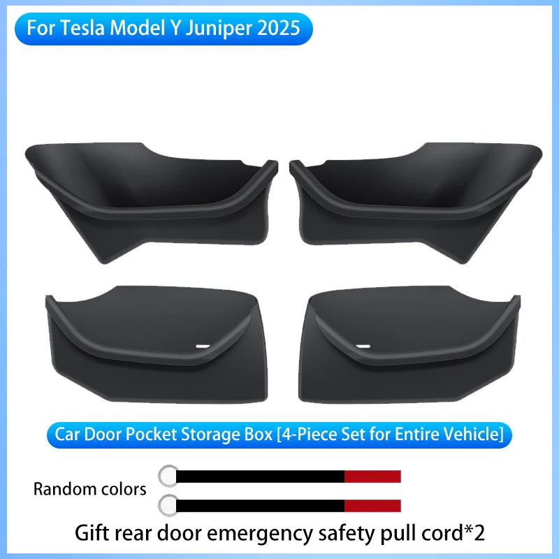 Tesla Model Y Juniper 2025+ TPE Door Storage Tray Set Front & Rear