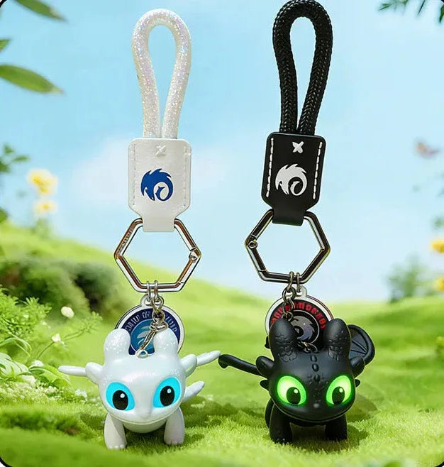 Light Up Night & Light Fury Keychain – Glowing Dragon - Light&Night Fury