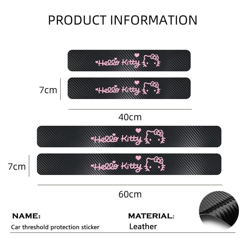 Hello Kitty Leather Car Door Sill Protector Anti-Scratch Stickers