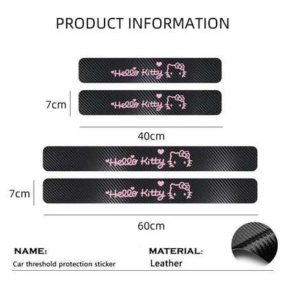 Hello Kitty Leather Car Door Sill Protector Anti-Scratch Stickers