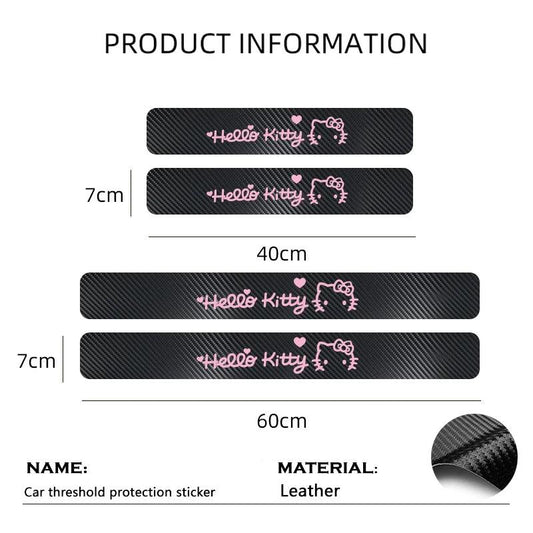 Hello Kitty Leather Car Door Sill Protector Anti-Scratch Stickers
