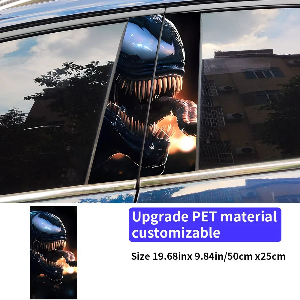 Venom Car Stickers – B-Pillar Center Column Vinyl Decals, Waterproof & Scratch-Proof - 1