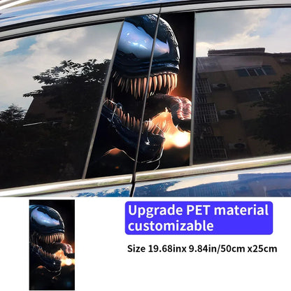 Venom Car Stickers – B-Pillar Center Column Vinyl Decals, Waterproof & Scratch-Proof - 1