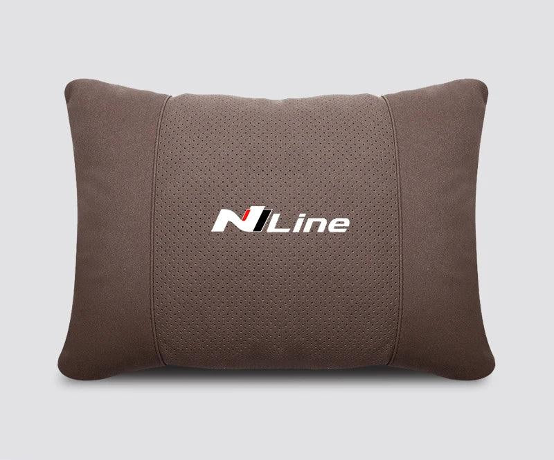 Hyundai N Line Soft Car Neck Headrest & Lumbar Support Pillow - Brown Lumbar