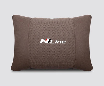 Hyundai N Line Soft Car Neck Headrest & Lumbar Support Pillow - Brown Lumbar