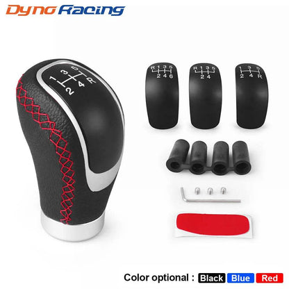 Universal 5/6-Speed PU Leather Gear Shift Knob | Manual Car Stick Head Replacement - 