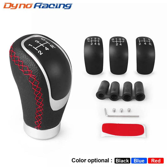 Universal 5/6-Speed PU Leather Gear Shift Knob | Manual Car Stick Head Replacement - 