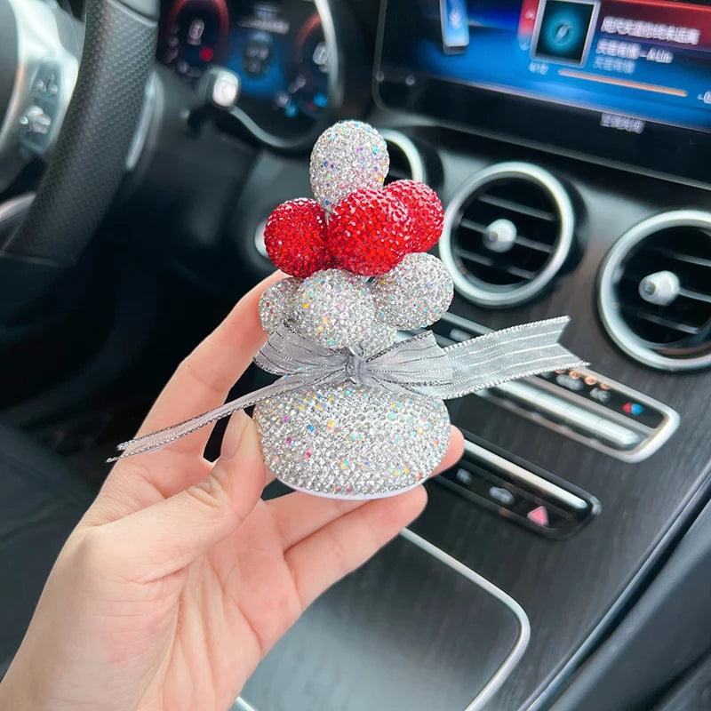 Diamond Inlaid Clay Balloon Car Dashboard Ornament Pendant Charm