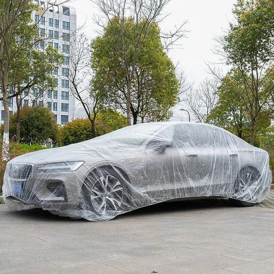 Disposable PE Film Car Cover - Transparent Dustproof Rainproof