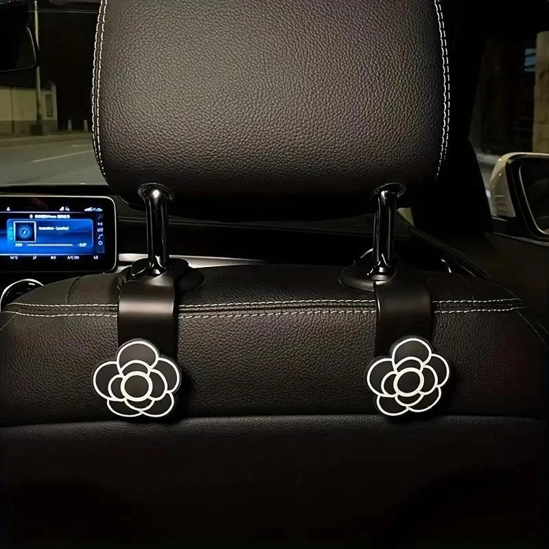 2Pack Camellia Car Headrest Hook Storage Organizer Food Bag Hanger