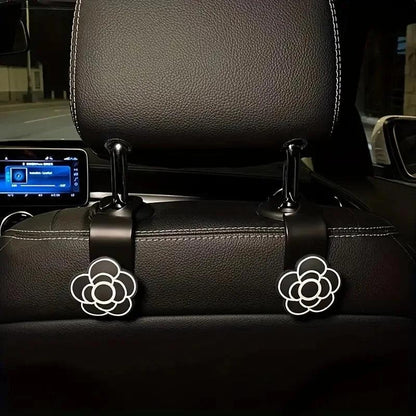 2Pack Camellia Car Headrest Hook Storage Organizer Food Bag Hanger