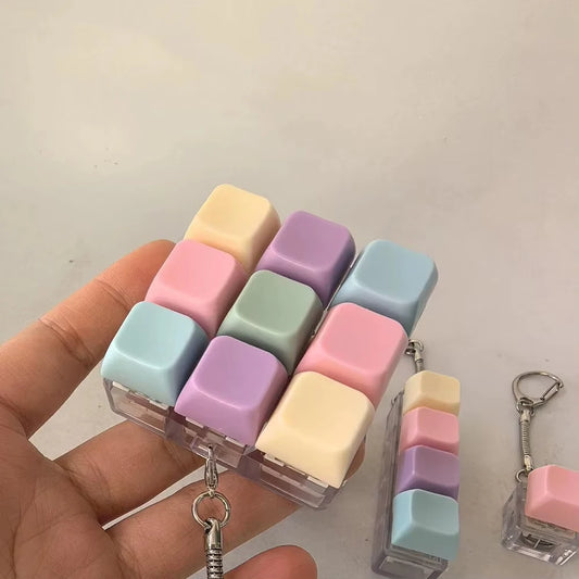 Decompression Keyboard Key Fidget Toy Anti-Stress Relief Keychain