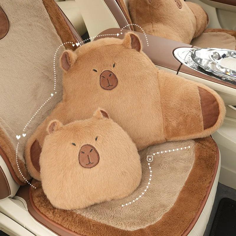 Capybara Car Neck Pillow - Cartoon Headrest Support Cushion Interior