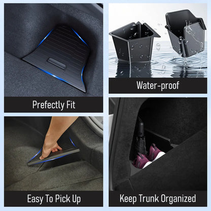 Tesla Model Y Juniper Trunk Organizer with Flocked TPE Side Storage Boxes