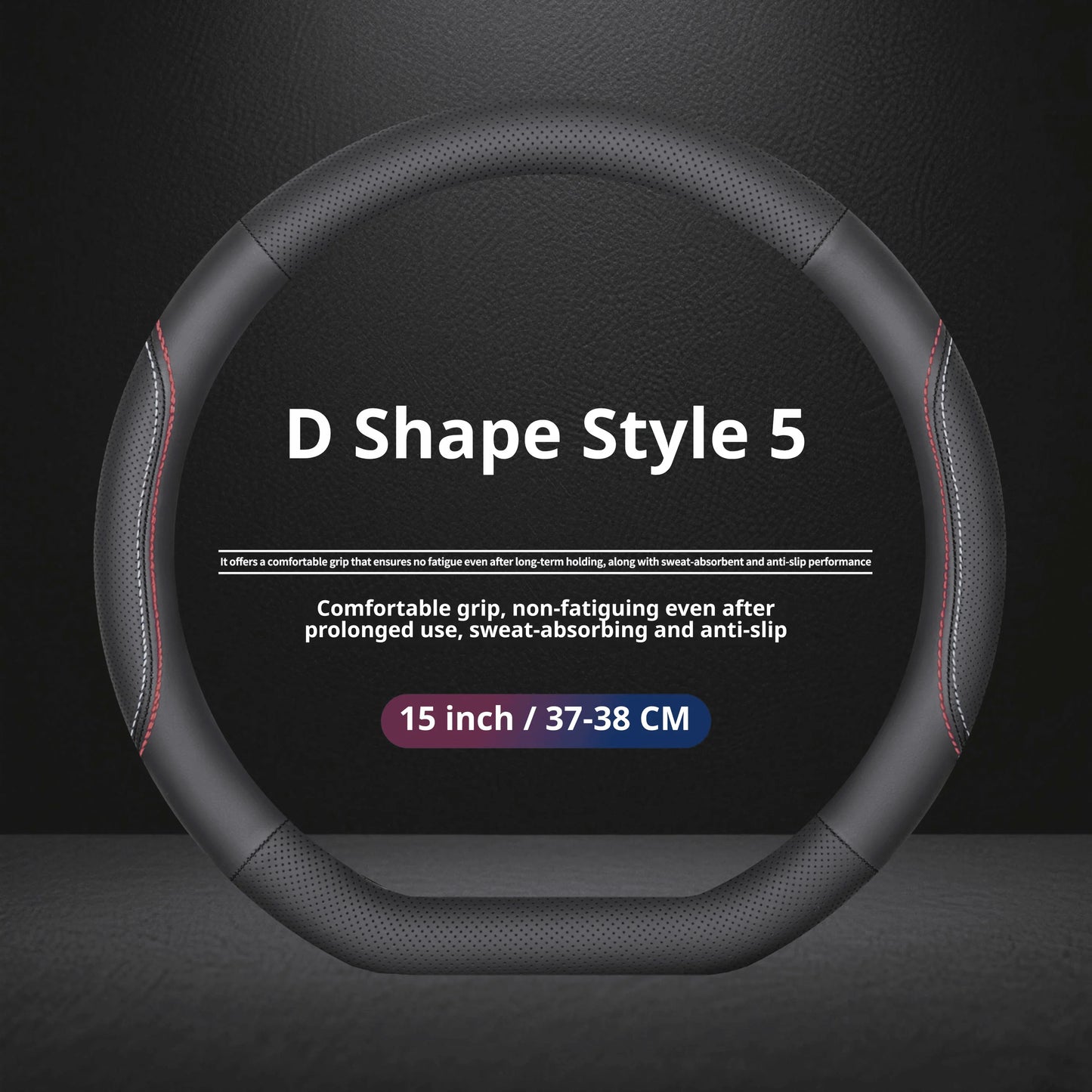 Jetour Nappa Leather Steering Wheel Cover - D Shape / Style 5