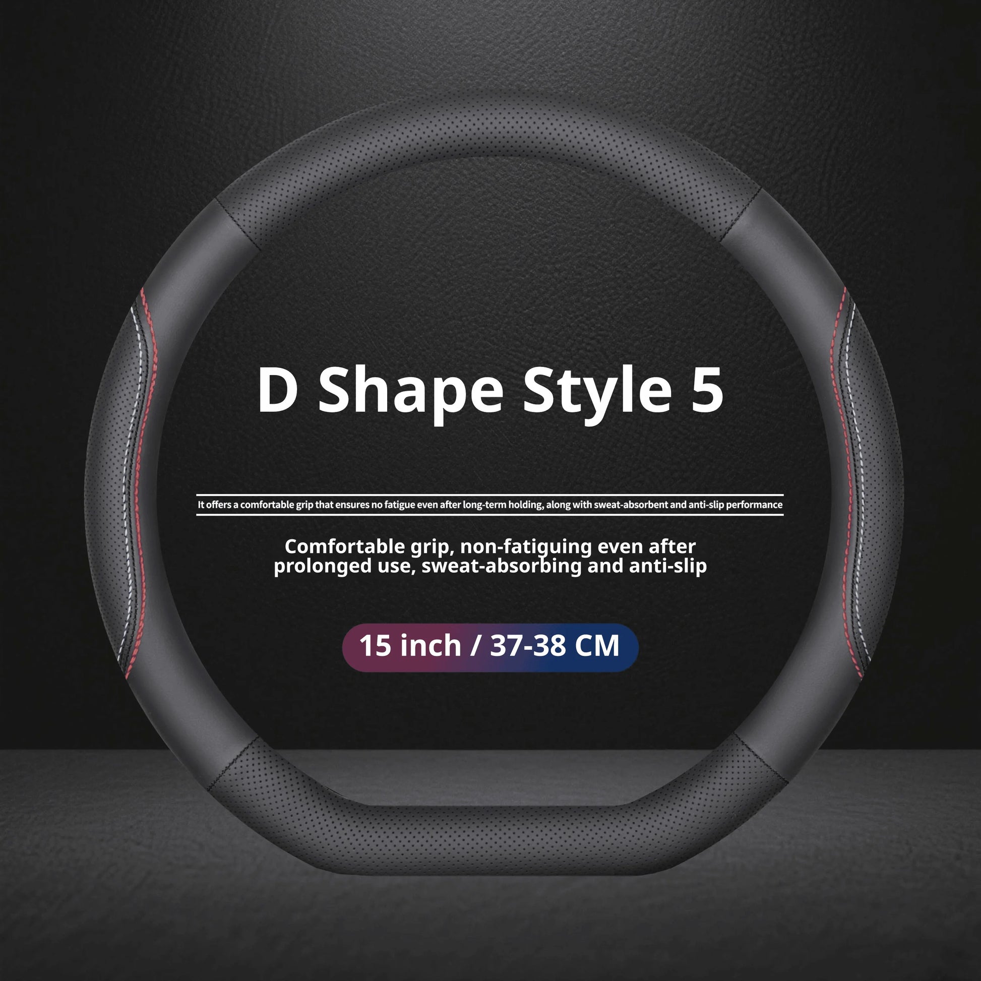 Jetour Nappa Leather Steering Wheel Cover - D Shape / Style 5