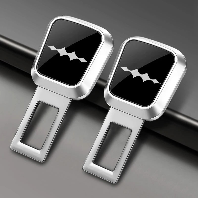BYD Leopard Seat Belt Clip Accessory – 2-Piece Set - Silver-Black-2PC