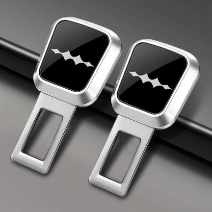 BYD Leopard Seat Belt Clip Accessory – 2-Piece Set - Silver-Black-2PC