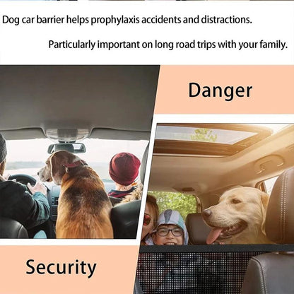 21x21 Adjustable Car Dog Barrier Net - Backseat Pet Safety Fence