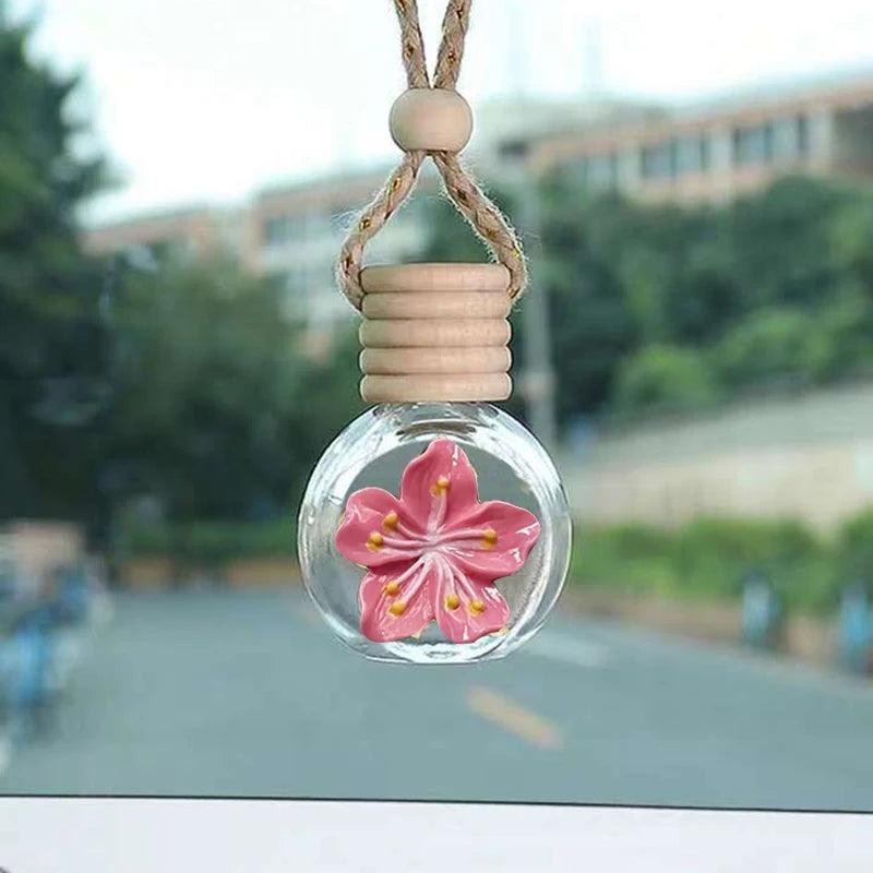 Cartoon Car Glass Aromatherapy Bottle Mirror Dashboard Pendant