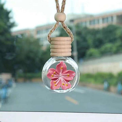 Cartoon Car Glass Aromatherapy Bottle Mirror Dashboard Pendant