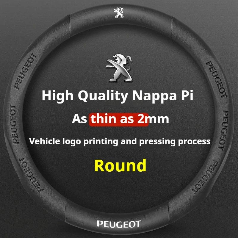 Peugeot Leather Steering Wheel Cover - Round Black B
