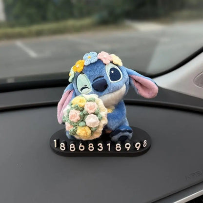 Disney Stitch Temporary Parking Number Plate Car Phone Holder