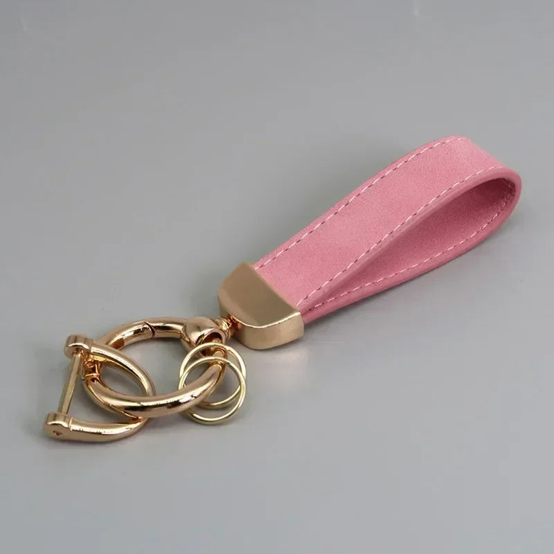 Custom Laser Engraved Suede Leather Keychain - Personalized Logo