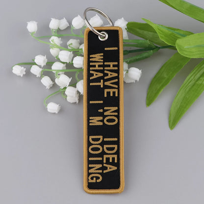 Embroidered Keys Tag Keychain - Personalized Key Identifier Fob