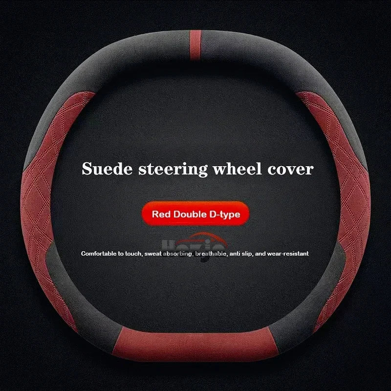Suede Leather Steering Wheel Cover for Geely Preface Starray Cityray