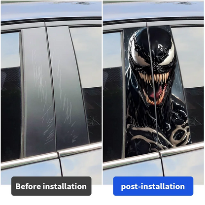 Venom Car Stickers – B-Pillar Center Column Vinyl Decals, Waterproof & Scratch-Proof - 1