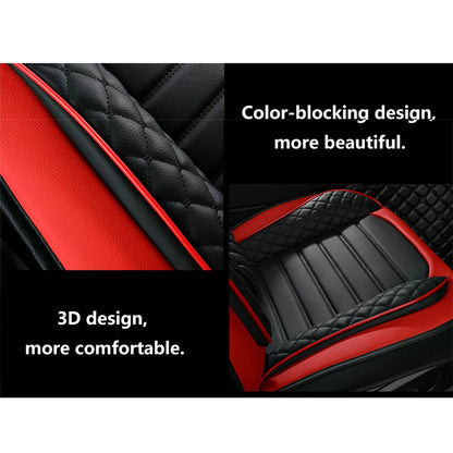 Universal Faux Leather Car Seat Cover - Black Front