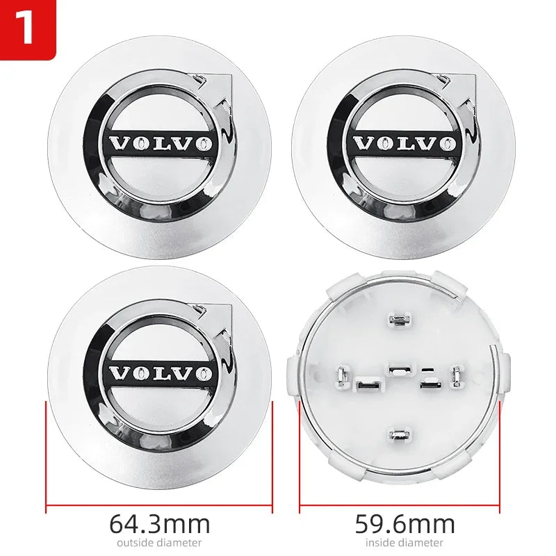 4pcs 64mm Volvo Wheel Center Caps