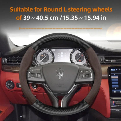 Maserati Suede Carbon Fiber Leather Steering Wheel Cover