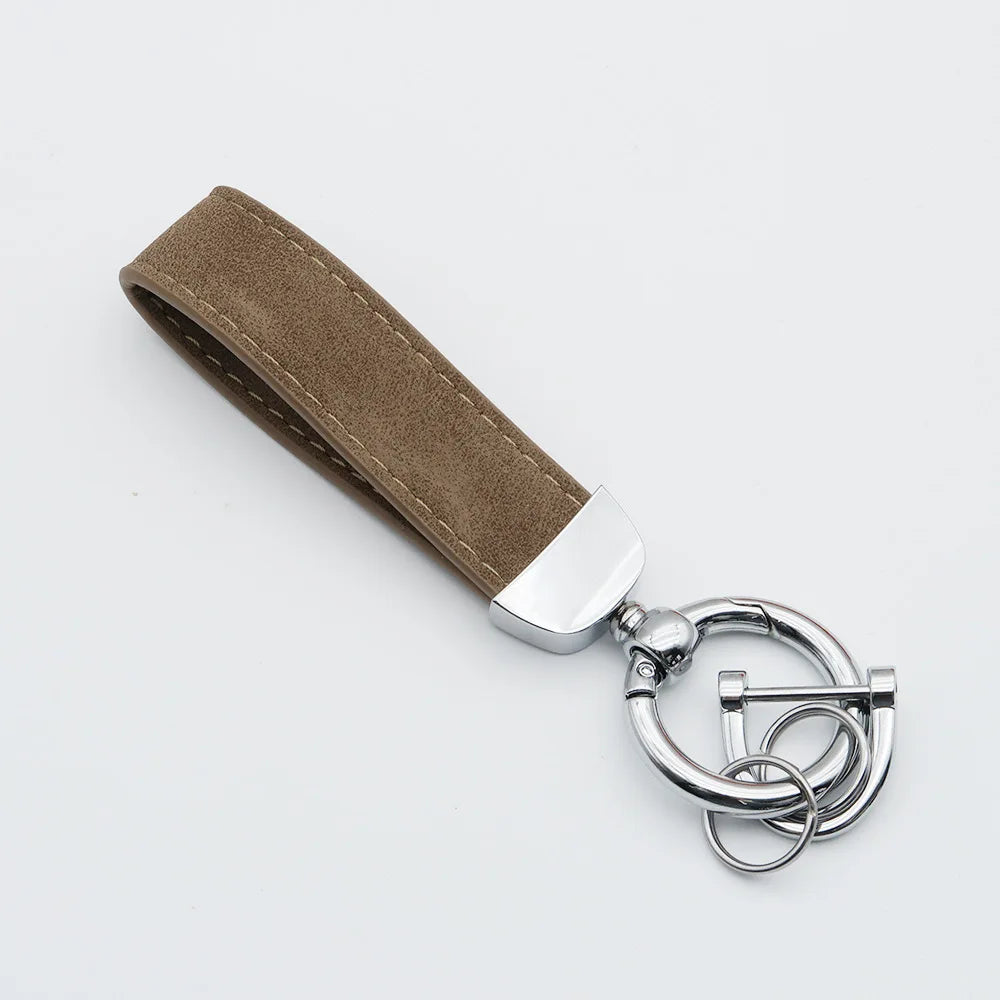 Custom Laser Engraved Suede Leather Keychain - Personalized Logo