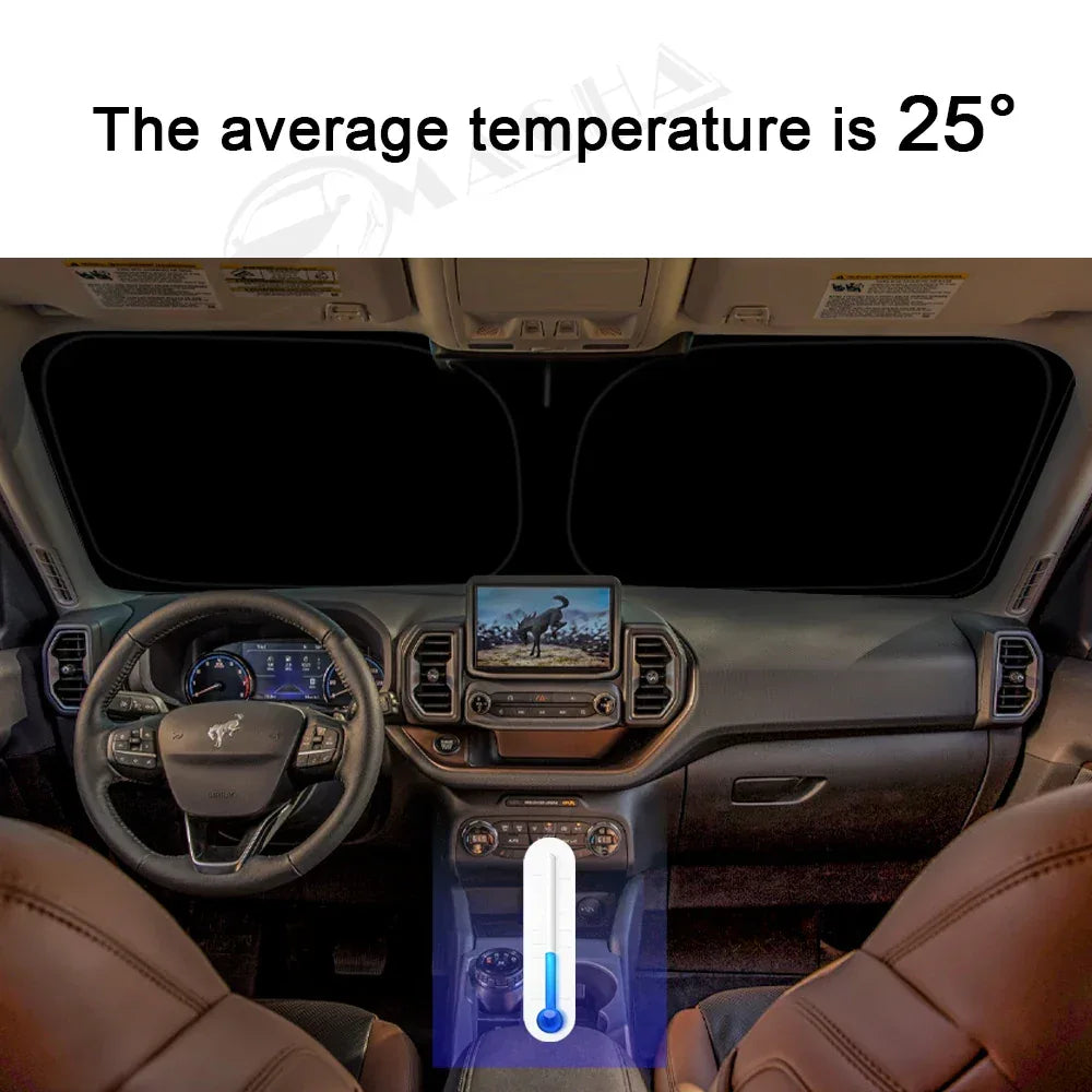 Ford Bronco Windshield Sun Shade 2021-2023 Foldable Window Protector - 