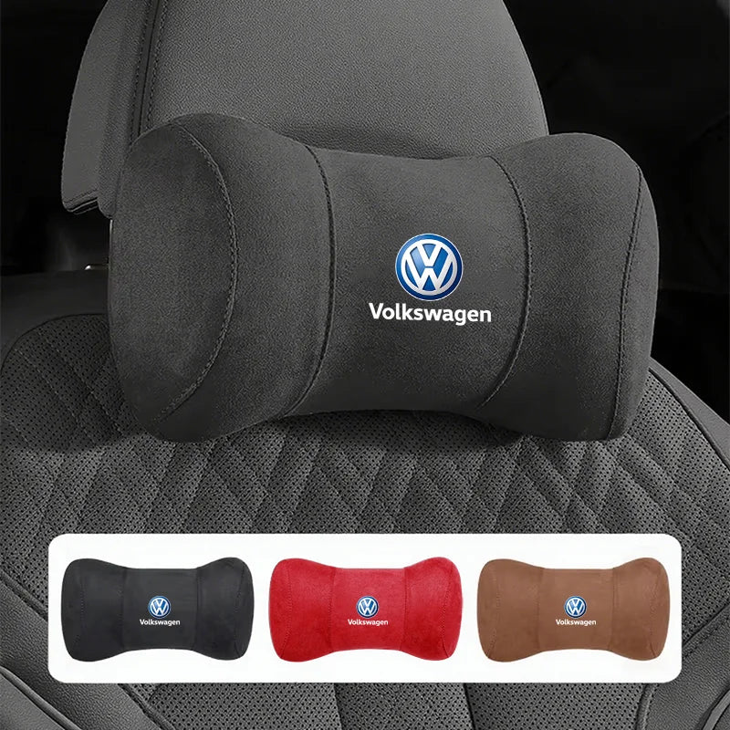 VW Suede Car Headrest Pillow