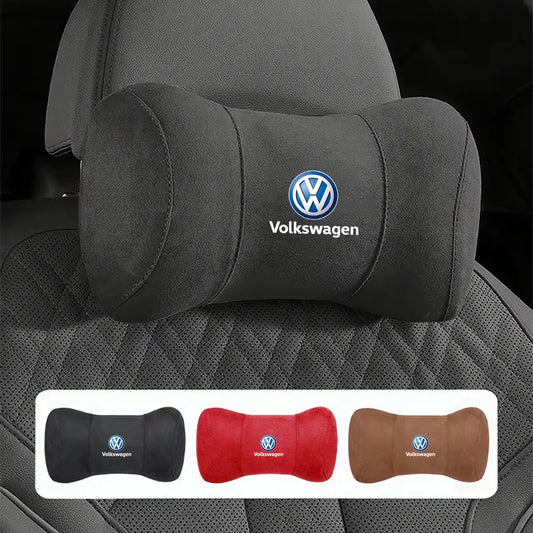 VW Suede Car Headrest Pillow
