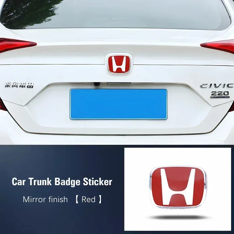 Honda Logo Badge Modification Sticker for Civic, Accord & CR-V - Red-Car Trunk / 8th Accord 2008-2012