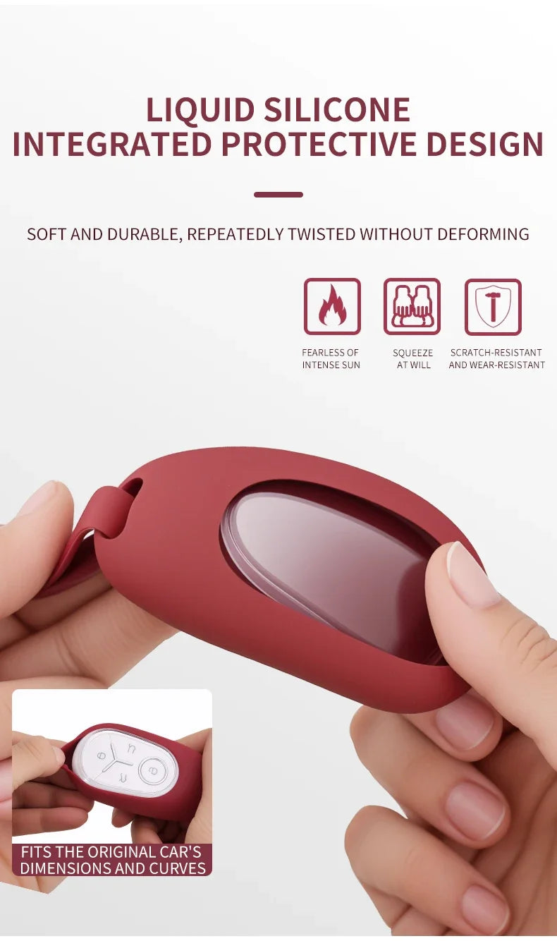 Geely EX2 Proton e.MAS 5 liquid silicone key cover - close-up